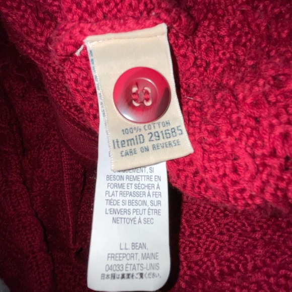 L.L. BEAN PXS burgundy sweater button up cardigan - Picture 11 of 12